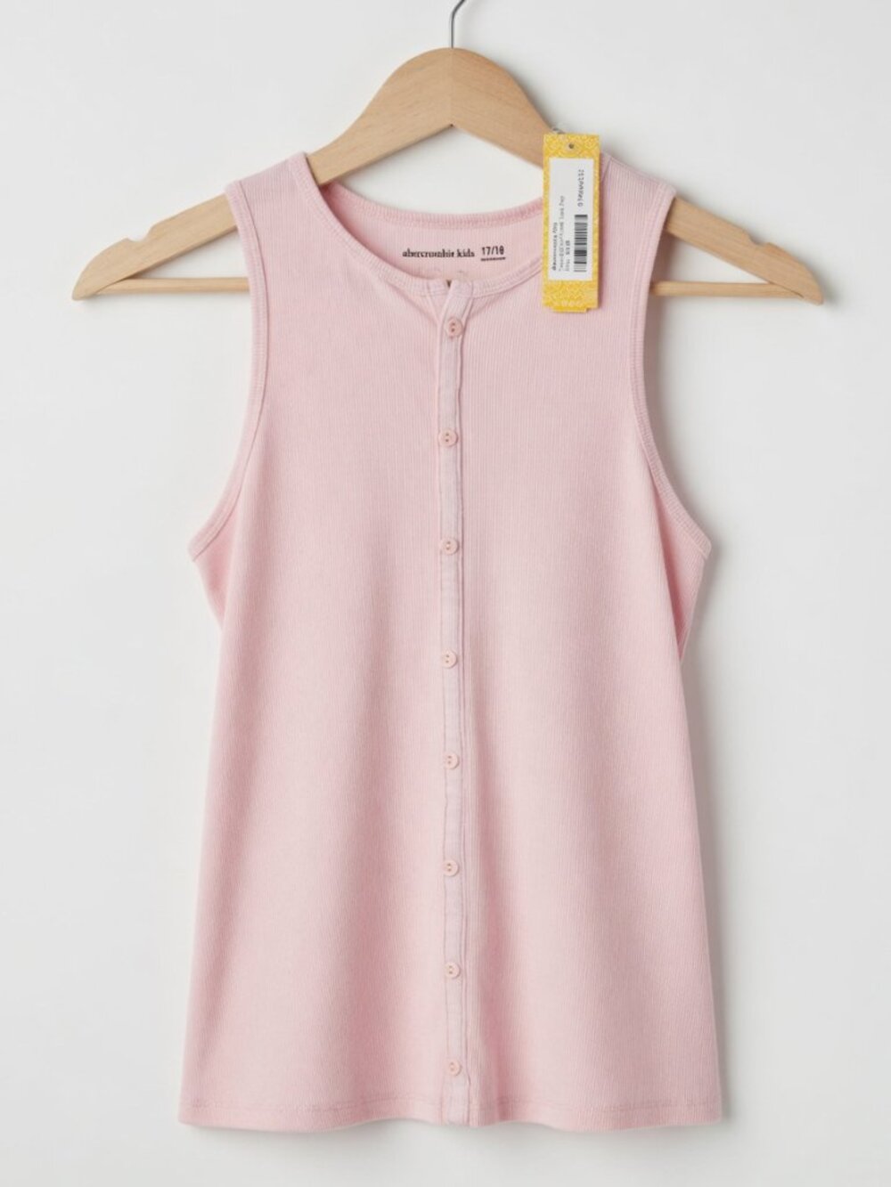 NWT Abercrombie Kids Faux Button Front Tank Top | Pink | Size 16/18